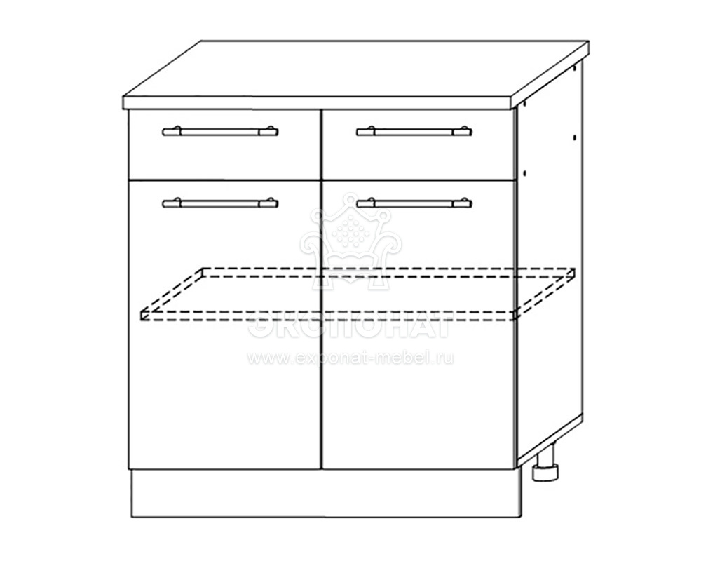 К 800 ШН 1/1Я Шкаф нижний 2 ящика 2 створки Модена
